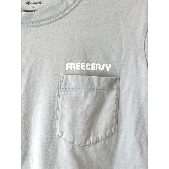 Madewell x Free & Easy Sunset Graphic Easy Crop Tee Size XXS Sage Mist Green - Picture 4 of 4